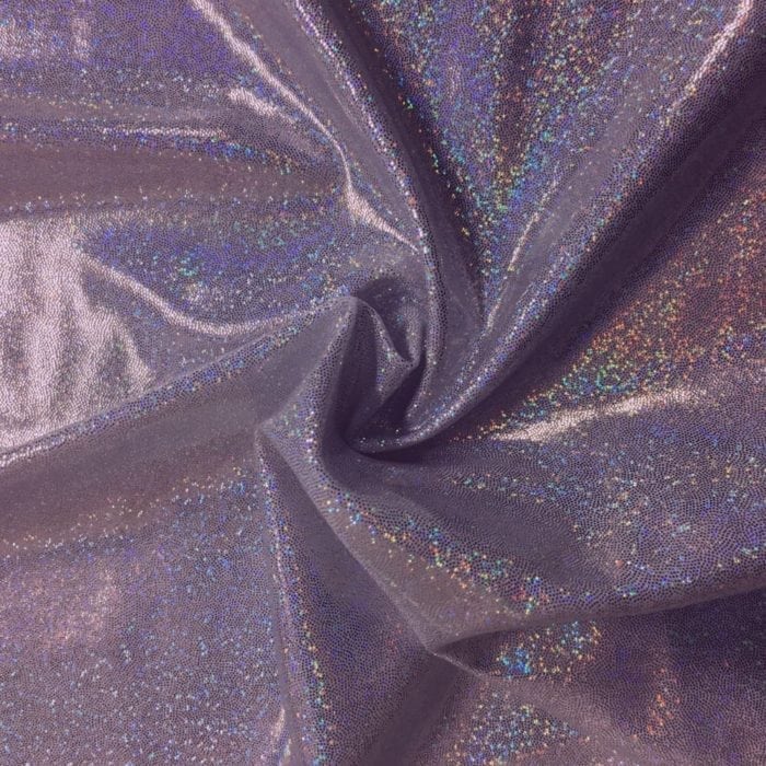 Lilac Sparkly Jewels Spandex, sparkly hologram fabric, sparkly hologram spandex, holographic spandex fabric, hologram fabric, purple fabric, gymnastics fabric