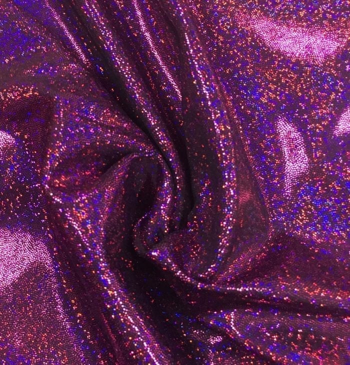 Fuchsia Sparkly Jewels Spandex, sparkly hologram fabric, sparkly hologram spandex, holographic spandex fabric, hologram fabric, pink fabric, gymnastics fabric