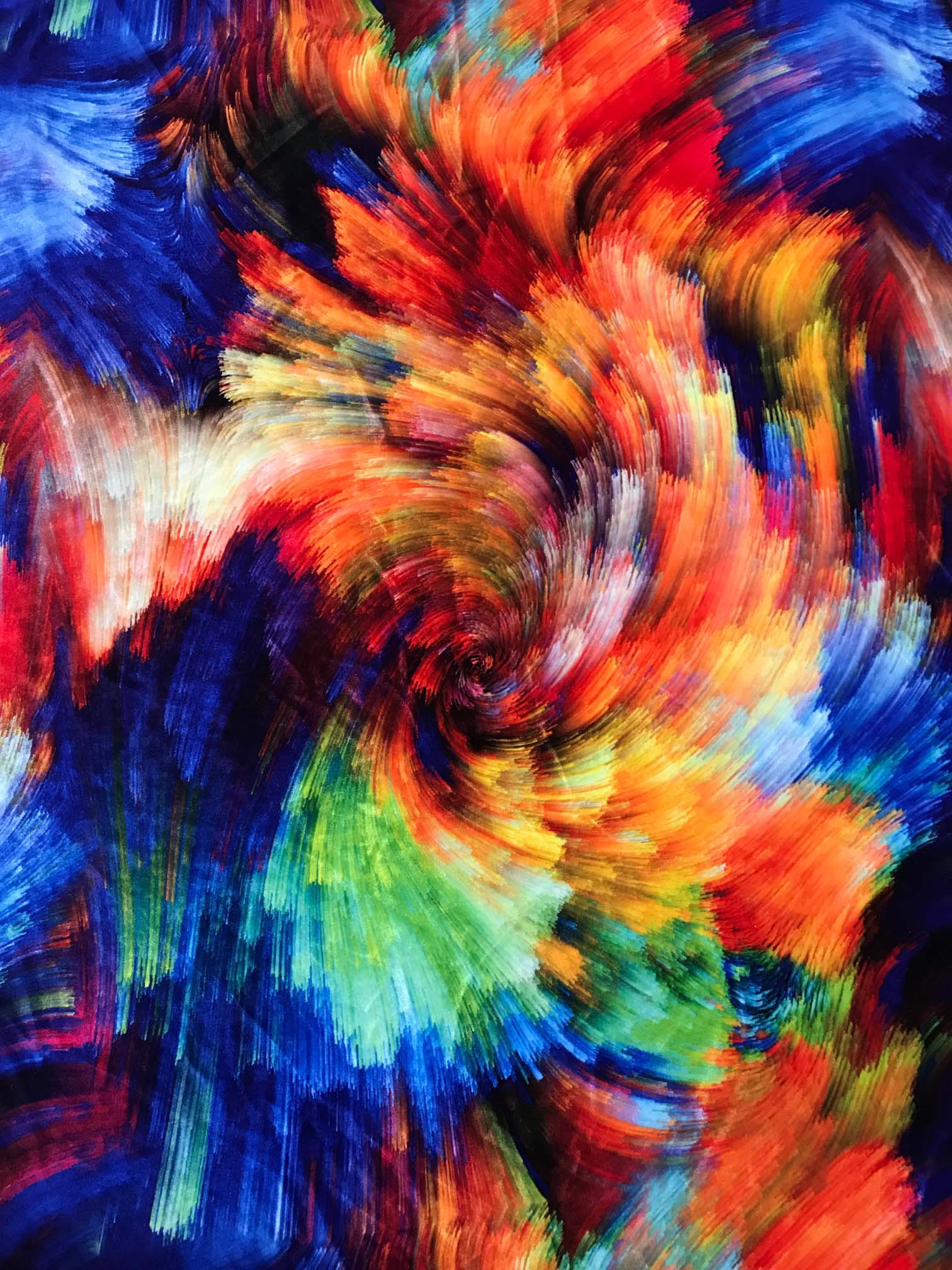 Multi Colored Vortex on Velvet