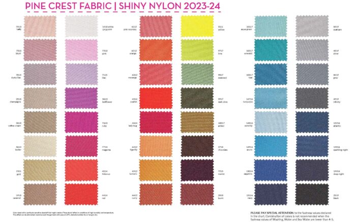 Shiny Nylon Color Card