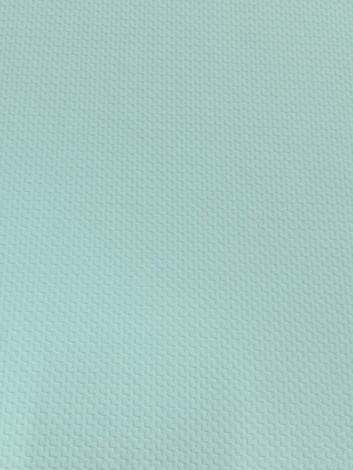 Seafoam Dobby Wicking Double Knit Spandex fabric for golf, pickleball, or tennis collection