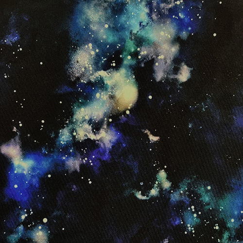 Galaxy Print On Flux Tricot