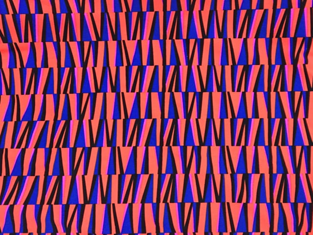 Orange Blue Spandex Print