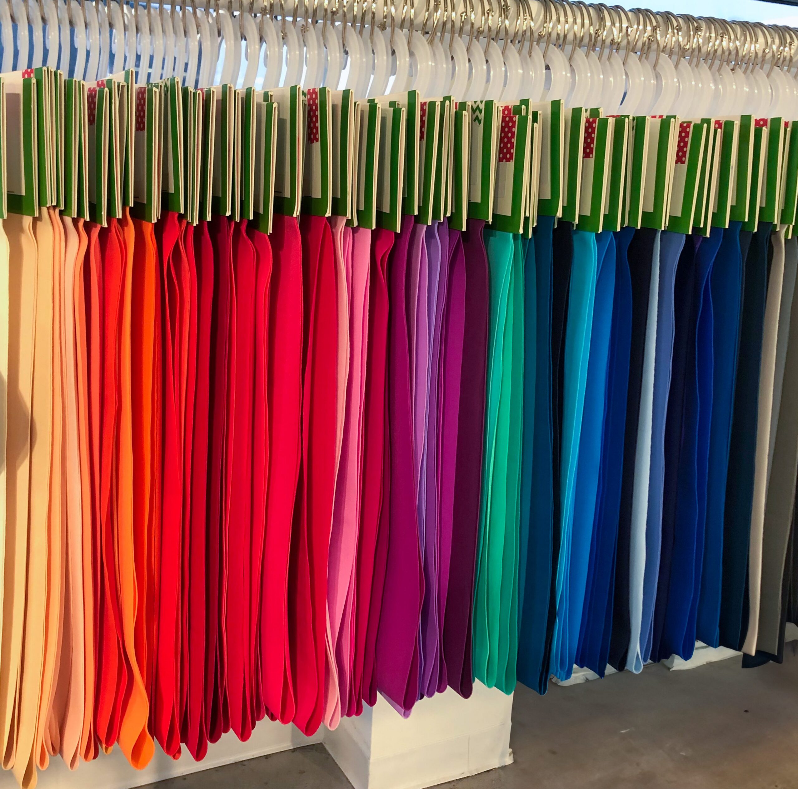 The vast array of Kira Matte Tricot Colors shown at LA Textile