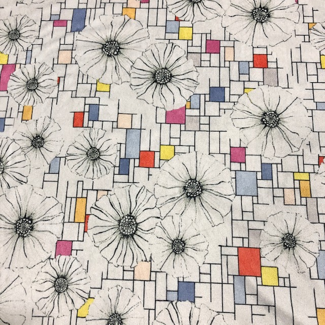 Mondrian Poppies Print On Micro Suede