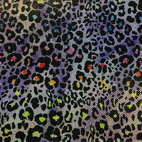 Painted Leopard Holographic Foil Tricot