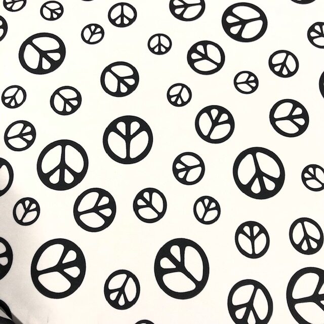 Peace Sign Print On Kinetic Jersey