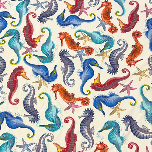 Seahorse Print On Flux Tricot