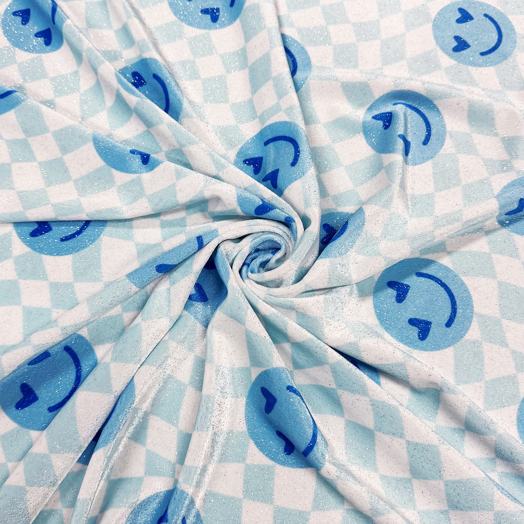 Smiley Faces Print on Twinkle Velvet