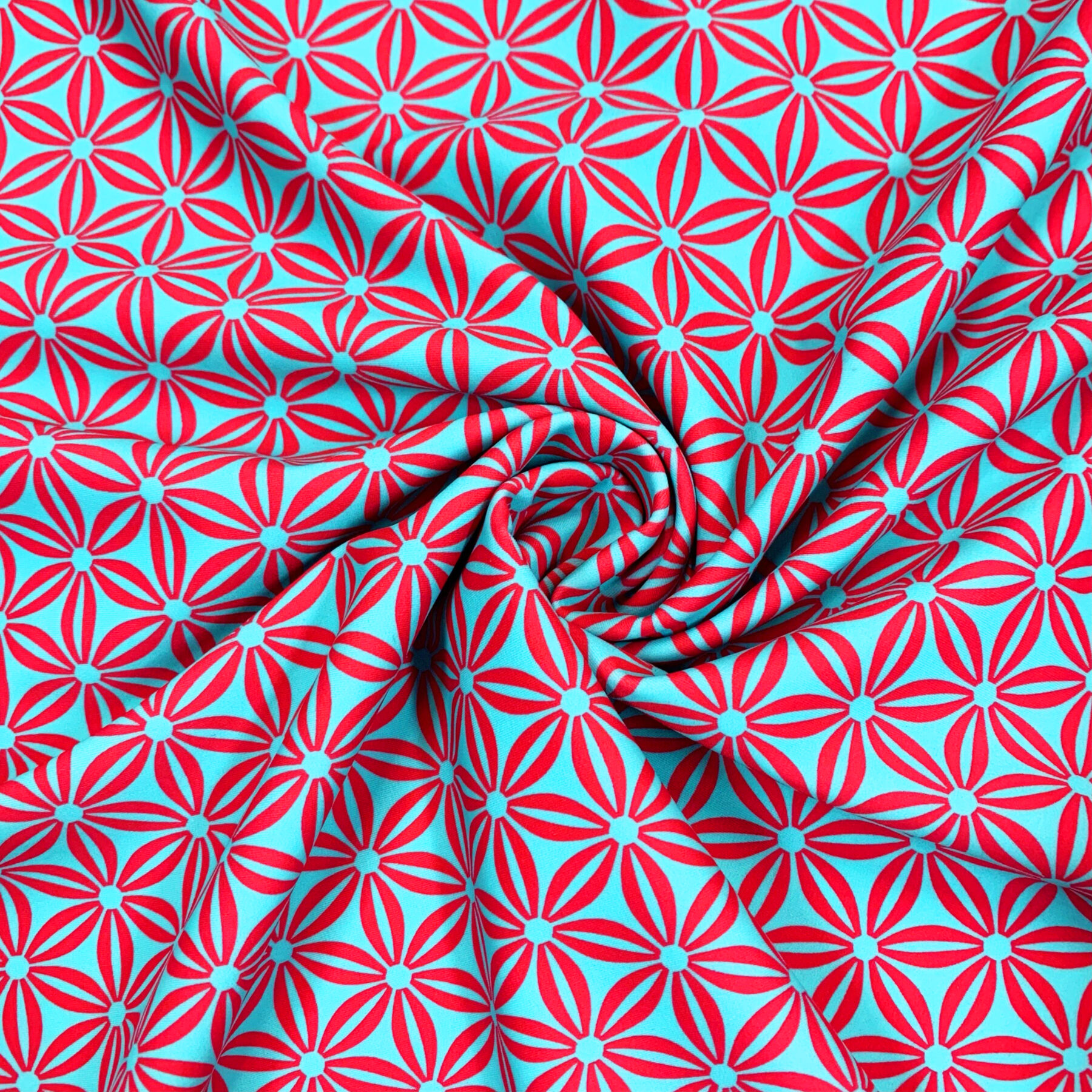 Star Flower Print On Tricot